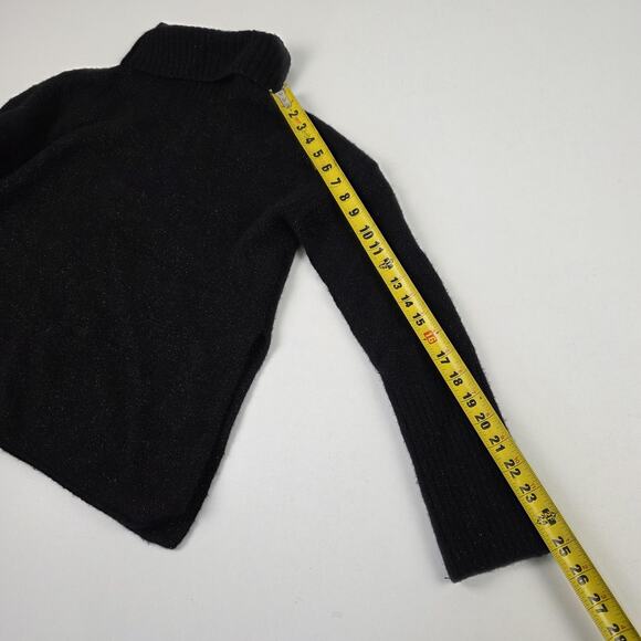 AllSaints Sweater‎ Womens Small Black Turtleneck Metallic Wool Yak Blend WD407V - Picture 8 of 14